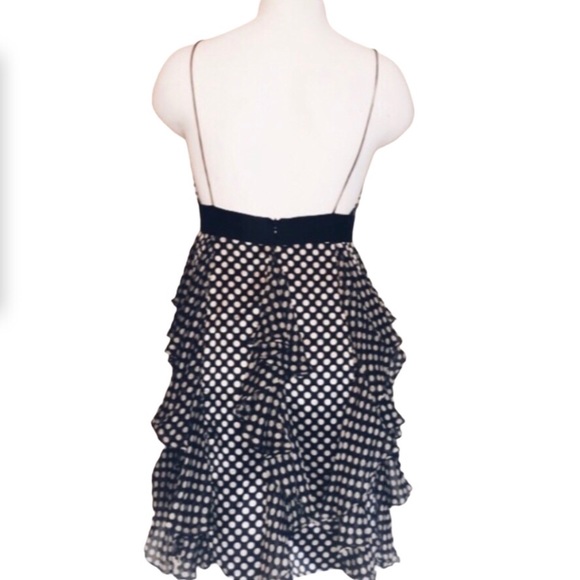 ❤Milly tiered black with white polka dot silk spaghetti strap dress 2 - Picture 3 of 5
